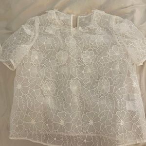 3d flower lace top